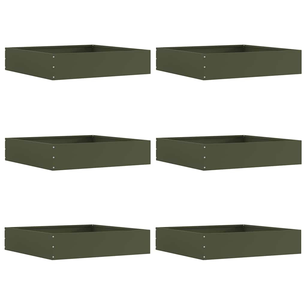 Nurmireunus 6 Pcs Oliivivihreä 60 X 60 X 13 Cm Teräs