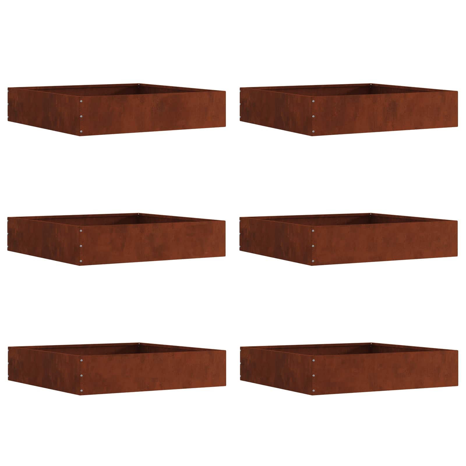 Nurmireunus 6 Pcs Ruosteinen 60 X 60 X 13 Cm Kulunut Teräs