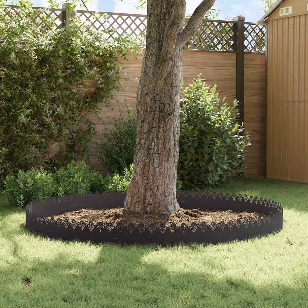 Nurmikonreunukset 20 Pcs 103 X 0,05 X 22 Cm Teräs Musta