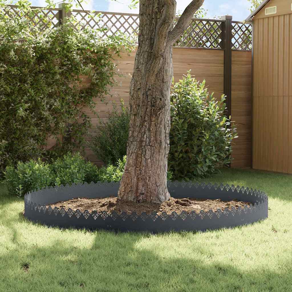 Nurmikonreunukset 10 Pcs 103 X 0,05 X 22 Cm Teräs Antrasiitti