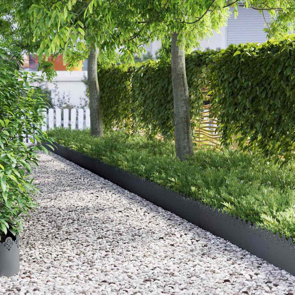 Nurmikonreunukset 30 Pcs 103 X 0,05 X 22 Cm Teräs Antrasiitti