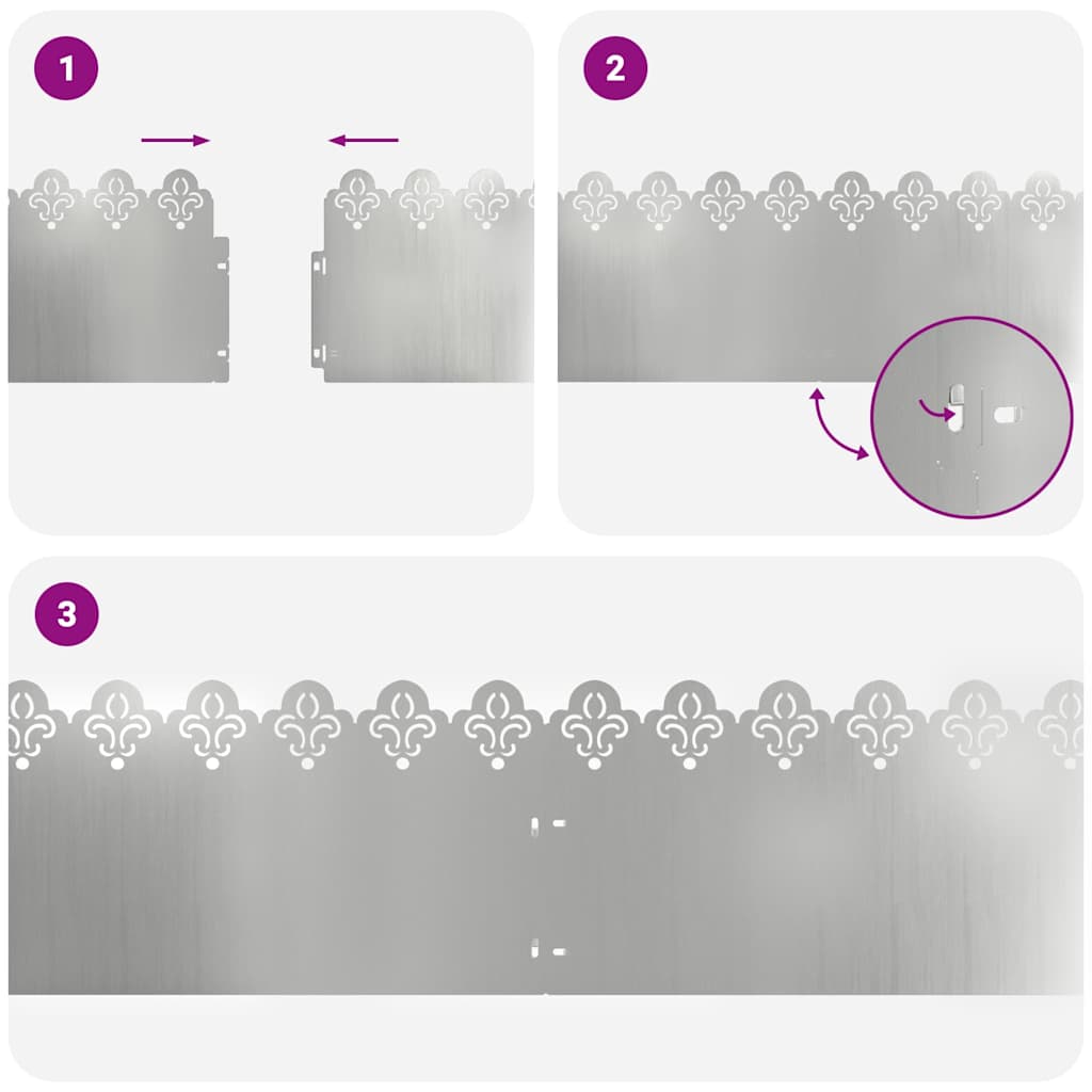 Nurmikonreunukset 20 Pcs 103 X 0,05 X 22 Cm Galvanoitu Teräs