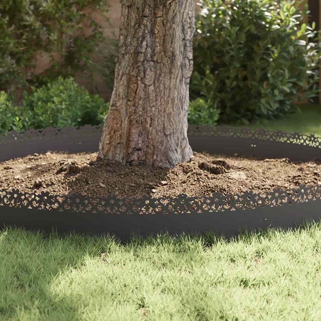 Nurmikonreunukset 10 Pcs 103 X 0,05 X 22 Cm Teräs Musta