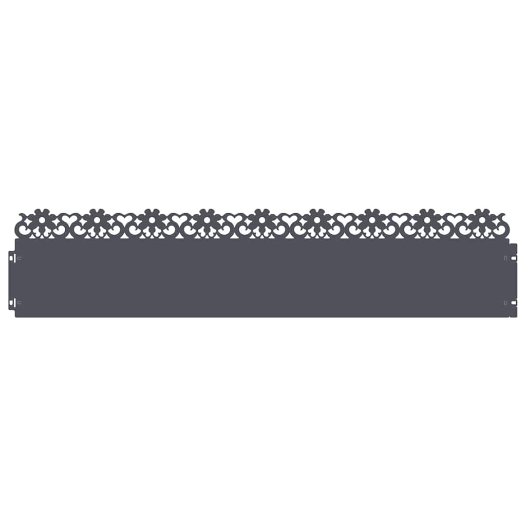 Nurmikonreunukset 10 Pcs 103 X 0,05 X 22 Cm Teräs Antrasiitti