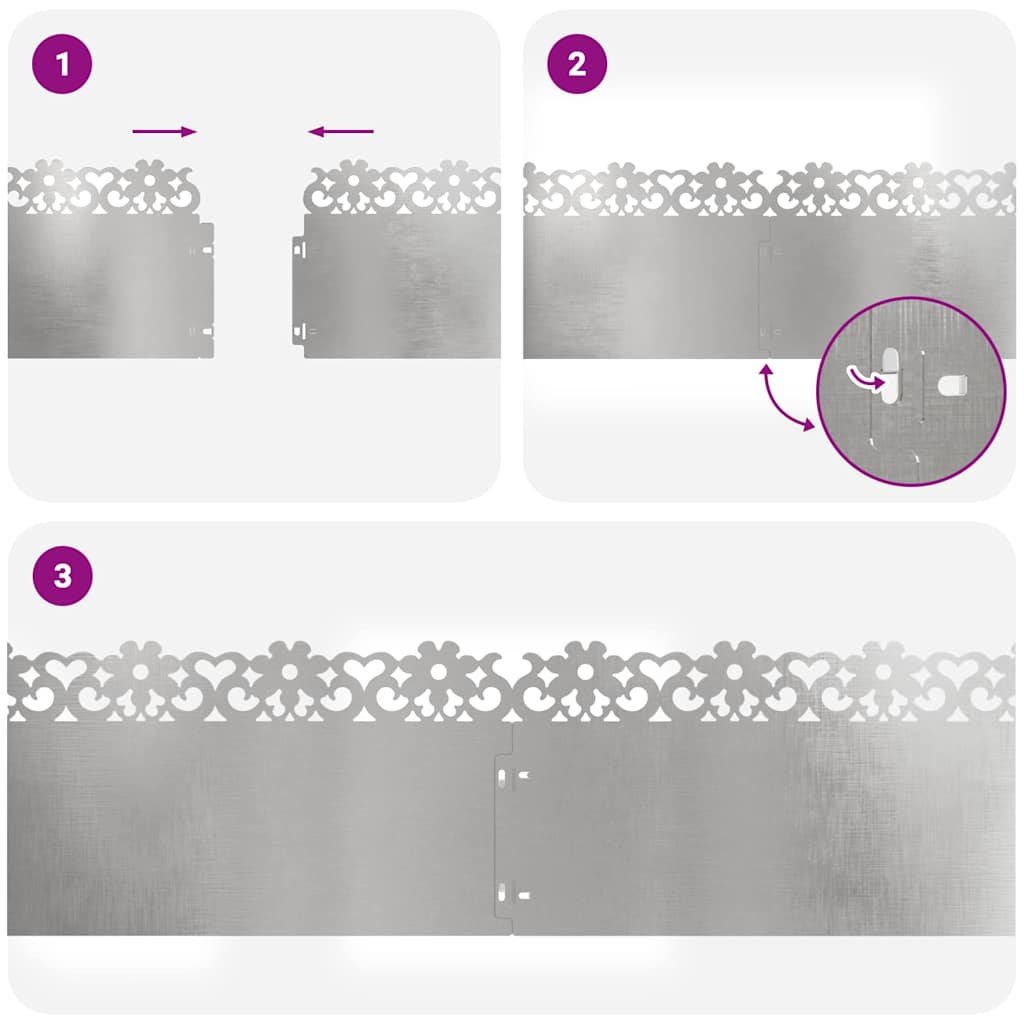 Nurmikonreunukset 10 Pcs 103 X 0,05 X 22 Cm Ruostumaton Teräs