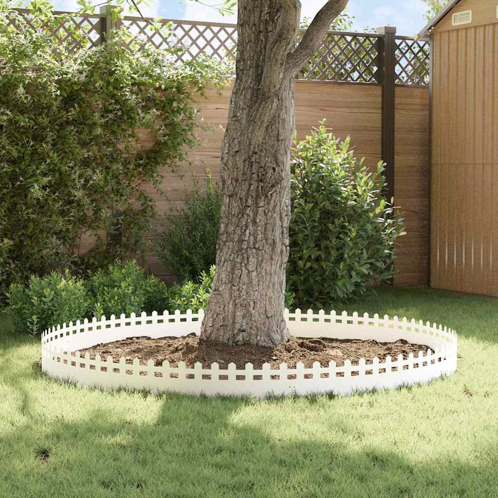 Nurmikonreunukset 30 Pcs 103 X 0,05 X 22 Cm Teräs Valkoinen