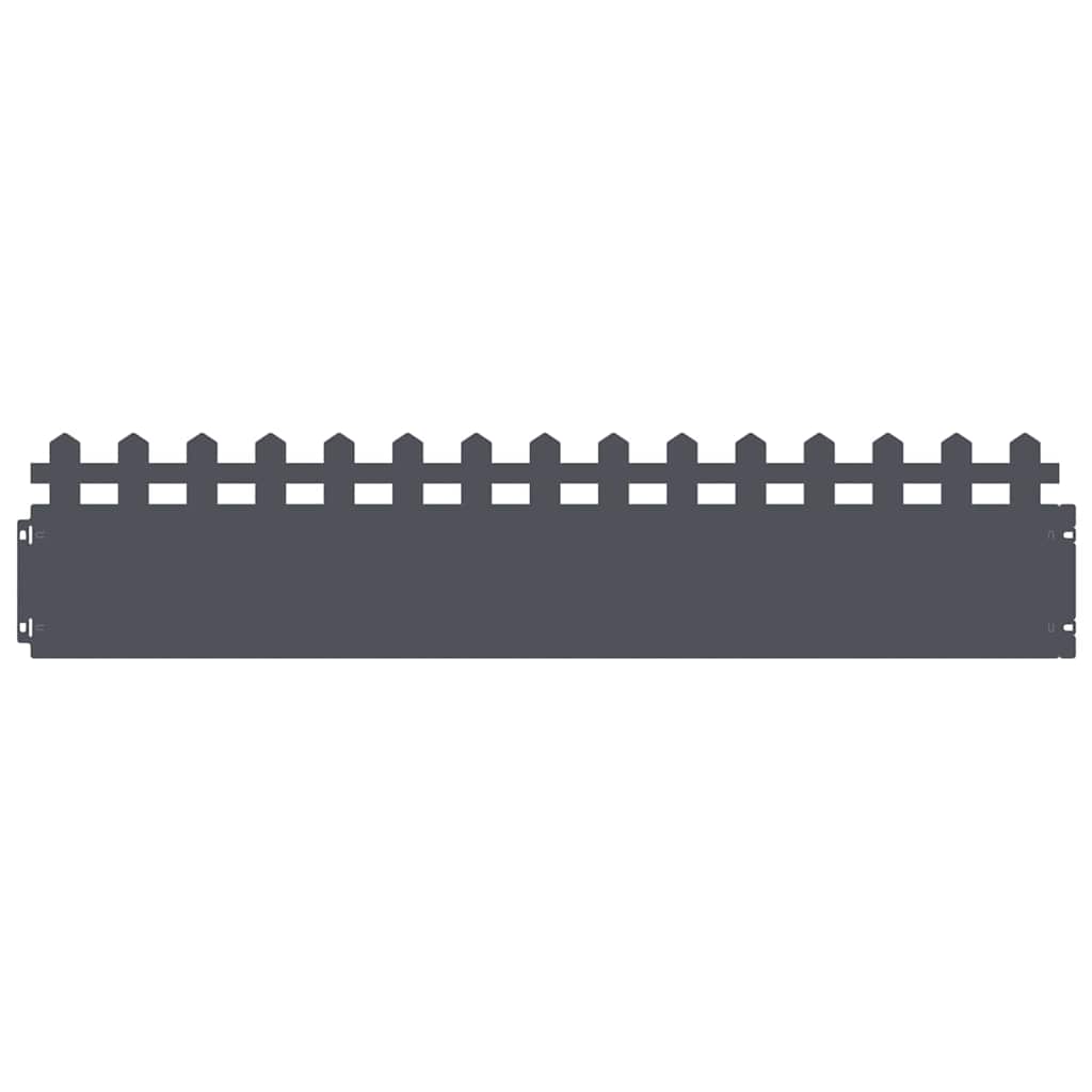 Nurmikonreunukset 10 Pcs 103 X 0,05 X 22 Cm Teräs Antrasiitti