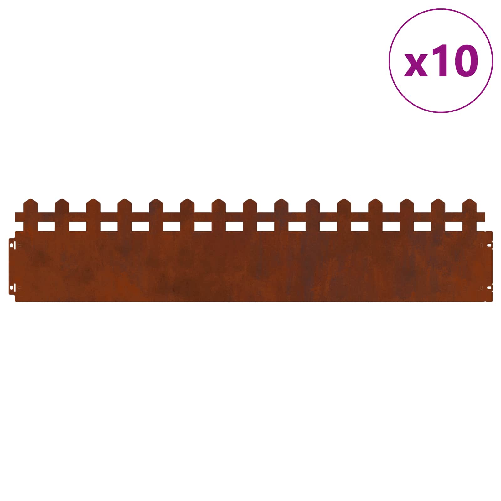 Nurmikonreunukset 10 Pcs 103 X 0,05 X 22 Cm Kulunut Teräs