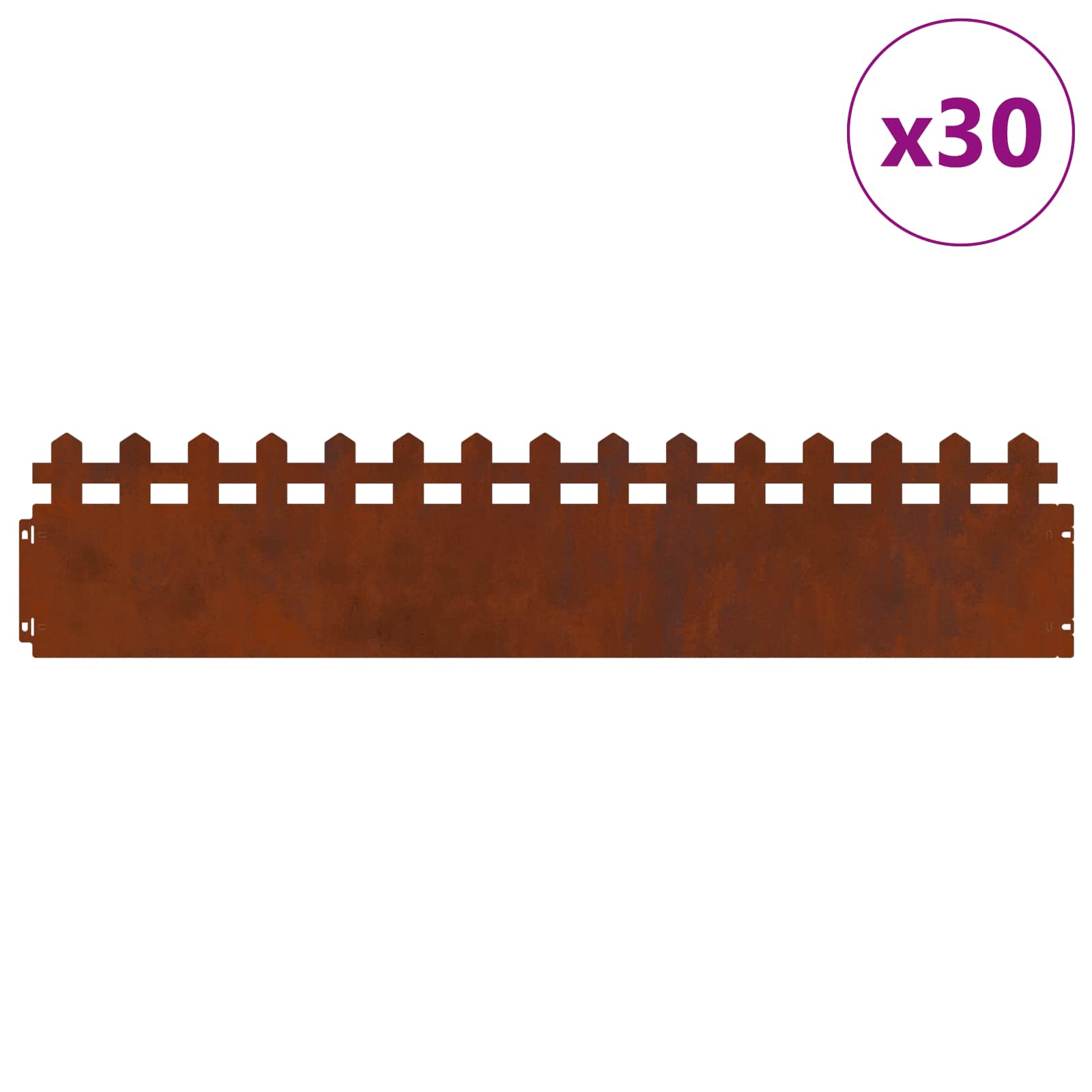 Nurmikonreunukset 30 Pcs 103 X 0,05 X 22 Cm Kulunut Teräs
