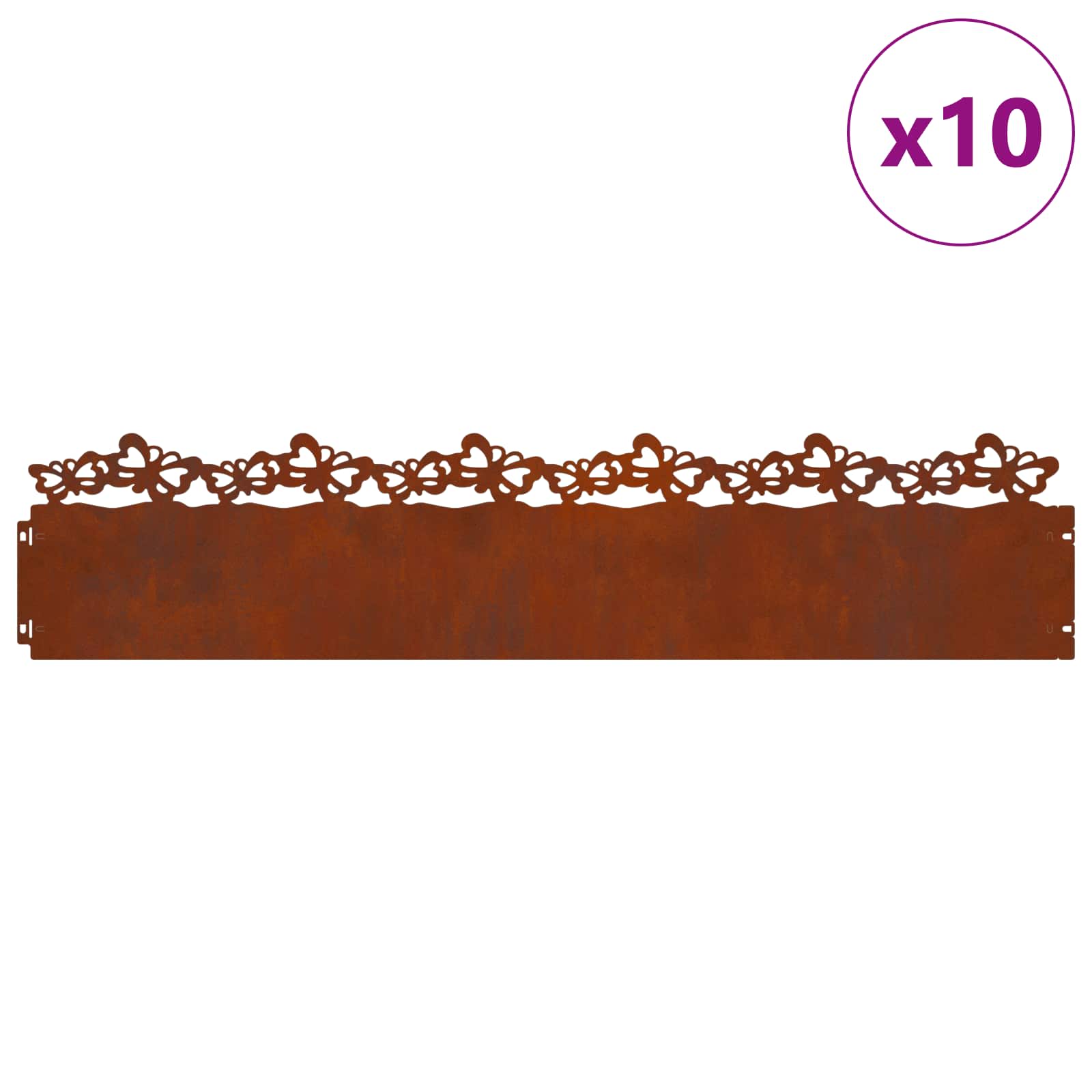 Nurmikonreunukset 10 Pcs 103 X 0,05 X 22 Cm Kulunut Teräs