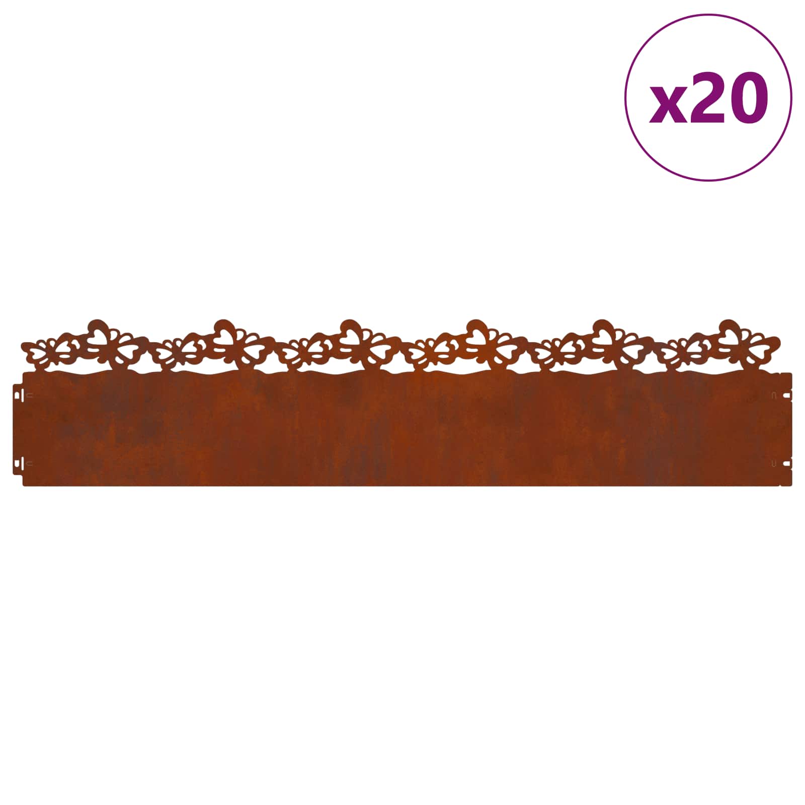 Nurmikonreunukset 20 Pcs 103 X 0,05 X 22 Cm Kulunut Teräs