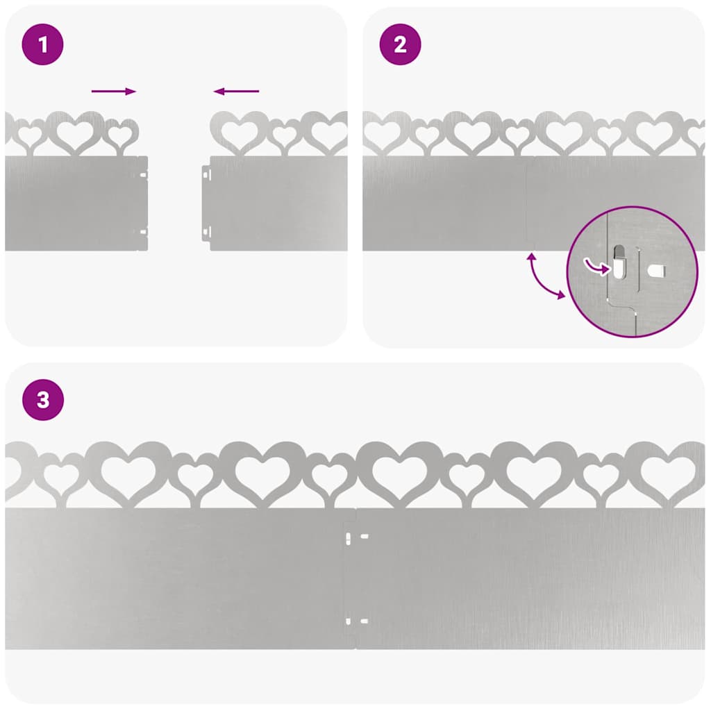 Nurmikonreunukset 20 Pcs 103 X 0,05 X 22 Cm Ruostumaton Teräs