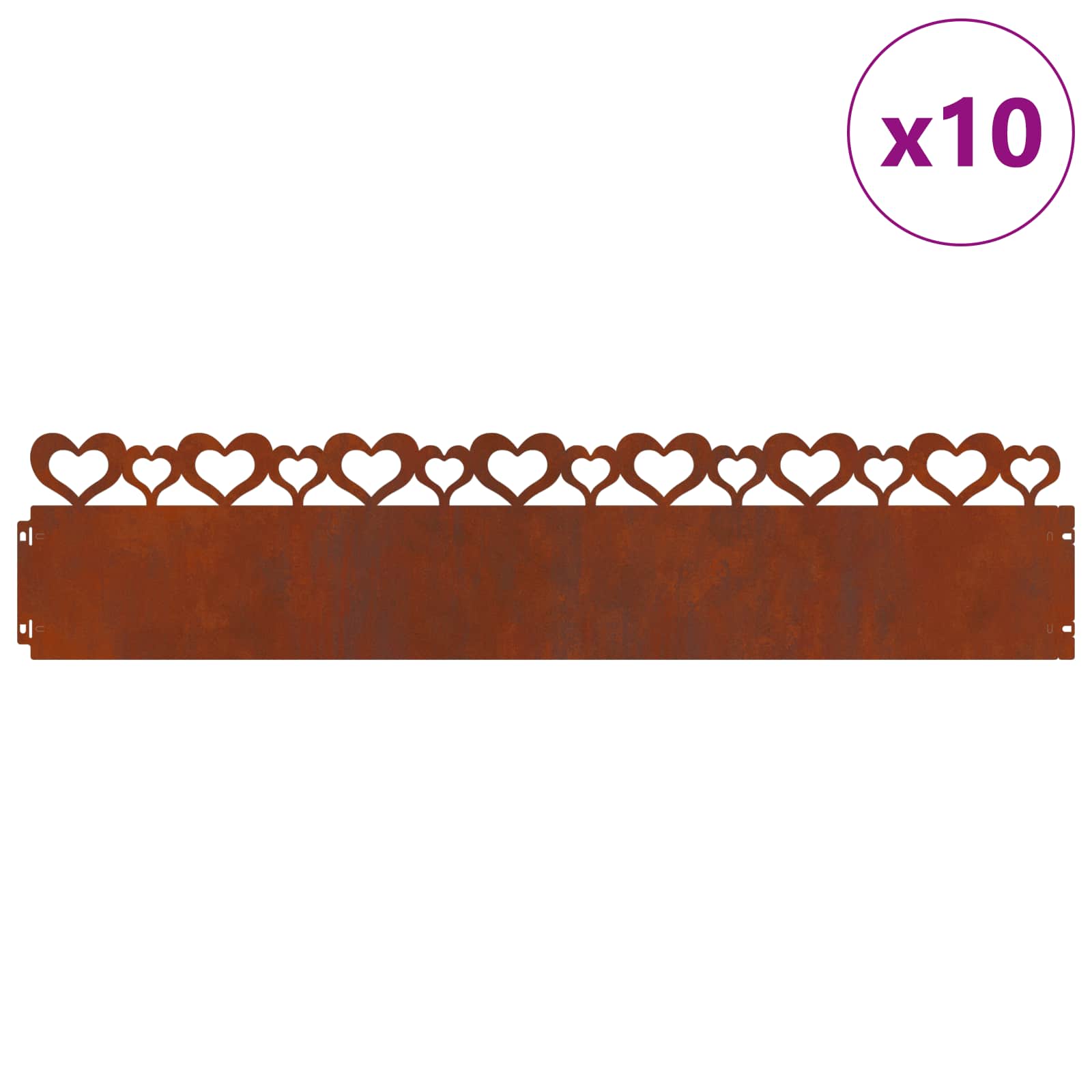Nurmikonreunukset 10 Pcs 103 X 0,05 X 22 Cm Kulunut Teräs