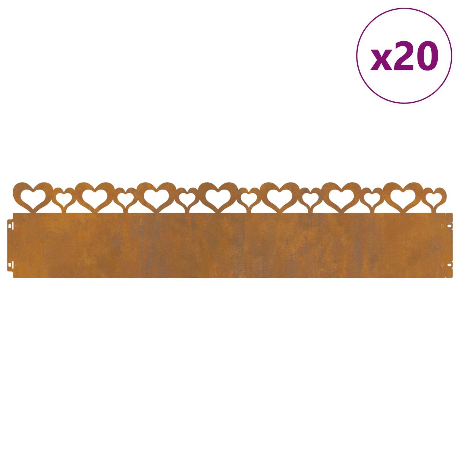 Nurmikonreunukset 20 Pcs 103 X 0,05 X 22 Cm Kulunut Teräs
