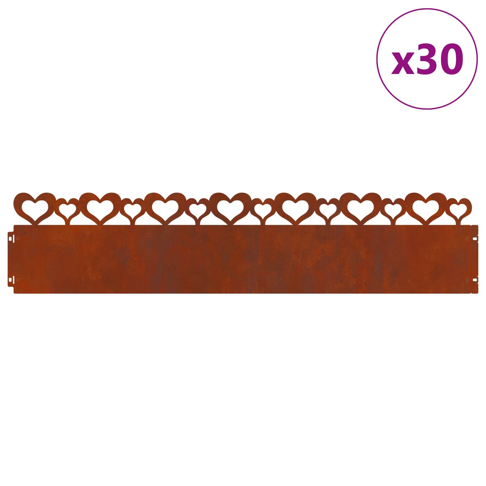 Nurmikonreunukset 30 Pcs 103 X 0,05 X 22 Cm Kulunut Teräs