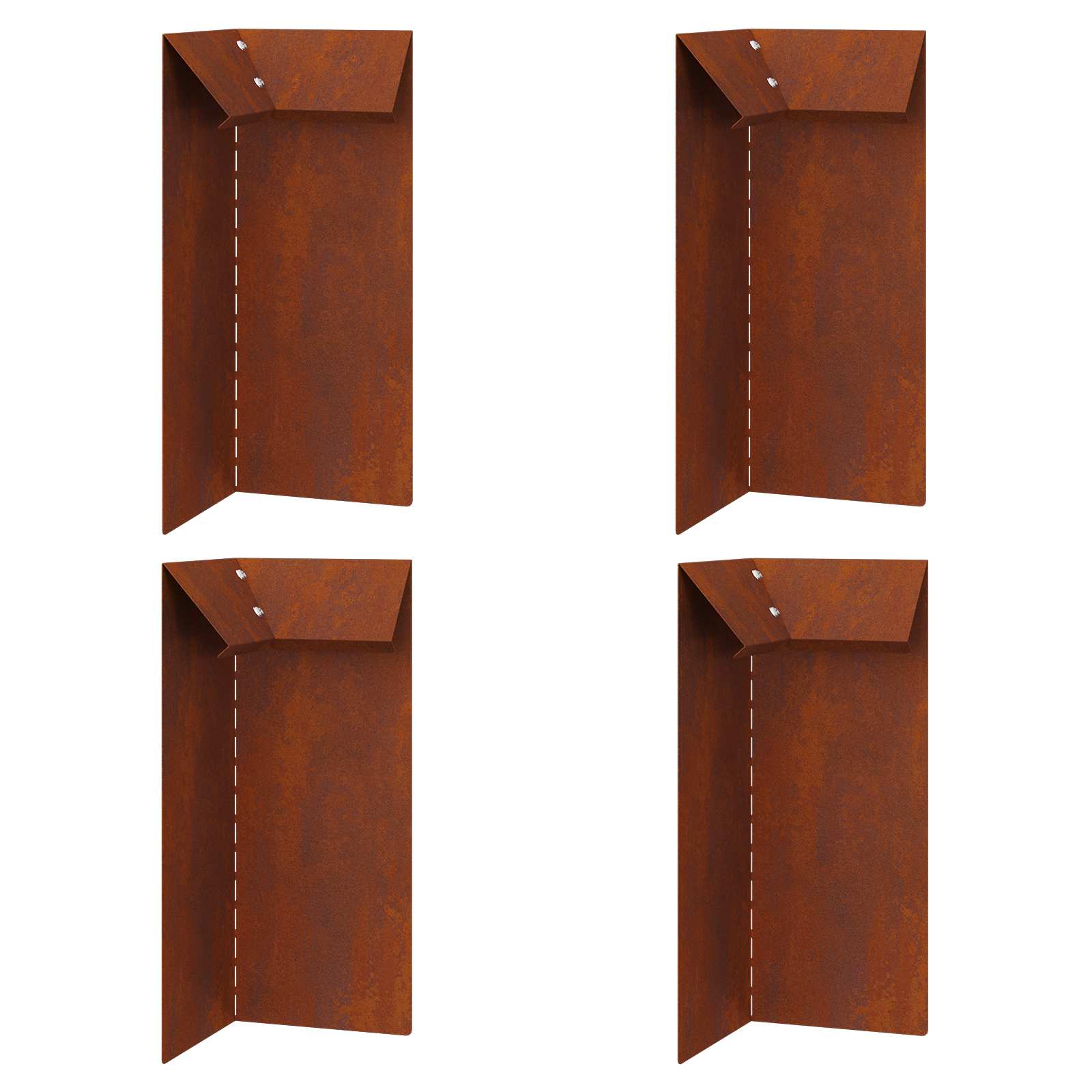 Etanaaita 4 Pcs 10 X 10 X 25 Cm Kulunut Teräs Ruosteinen