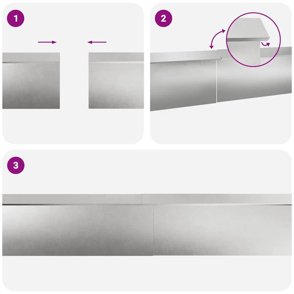 Etana-Aidat 8 Pcs 100 X 3,5 X 25 Cm Ruostumaton Teräs Hopea