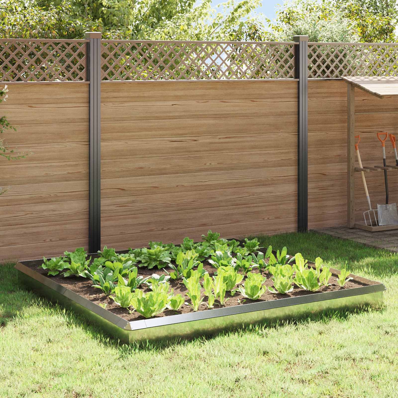 Etana-Aidat 12 Pcs 100 X 3,5 X 25 Cm Galvanoitu Teräs Hopea