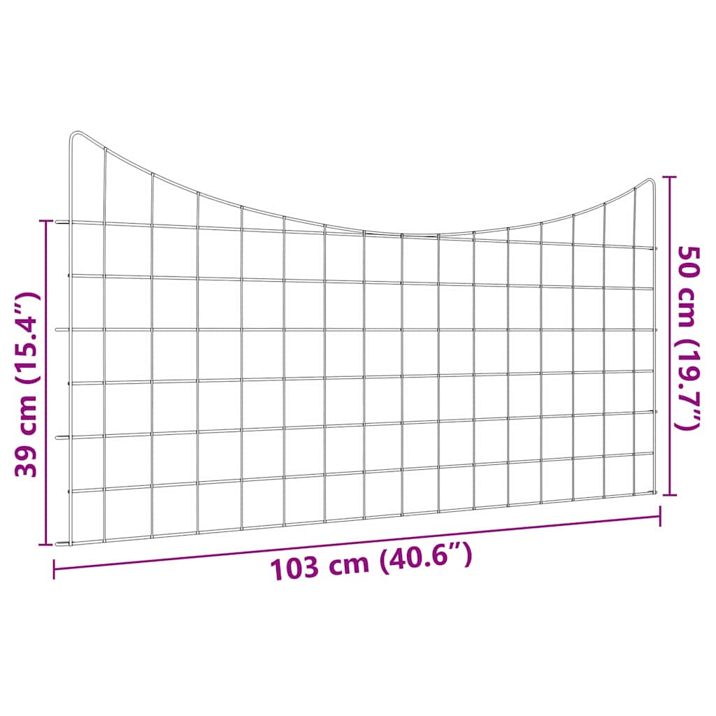 Lammikkoaitasarja 5 Pcs Vihreä 100 X 50 Cm Teräs