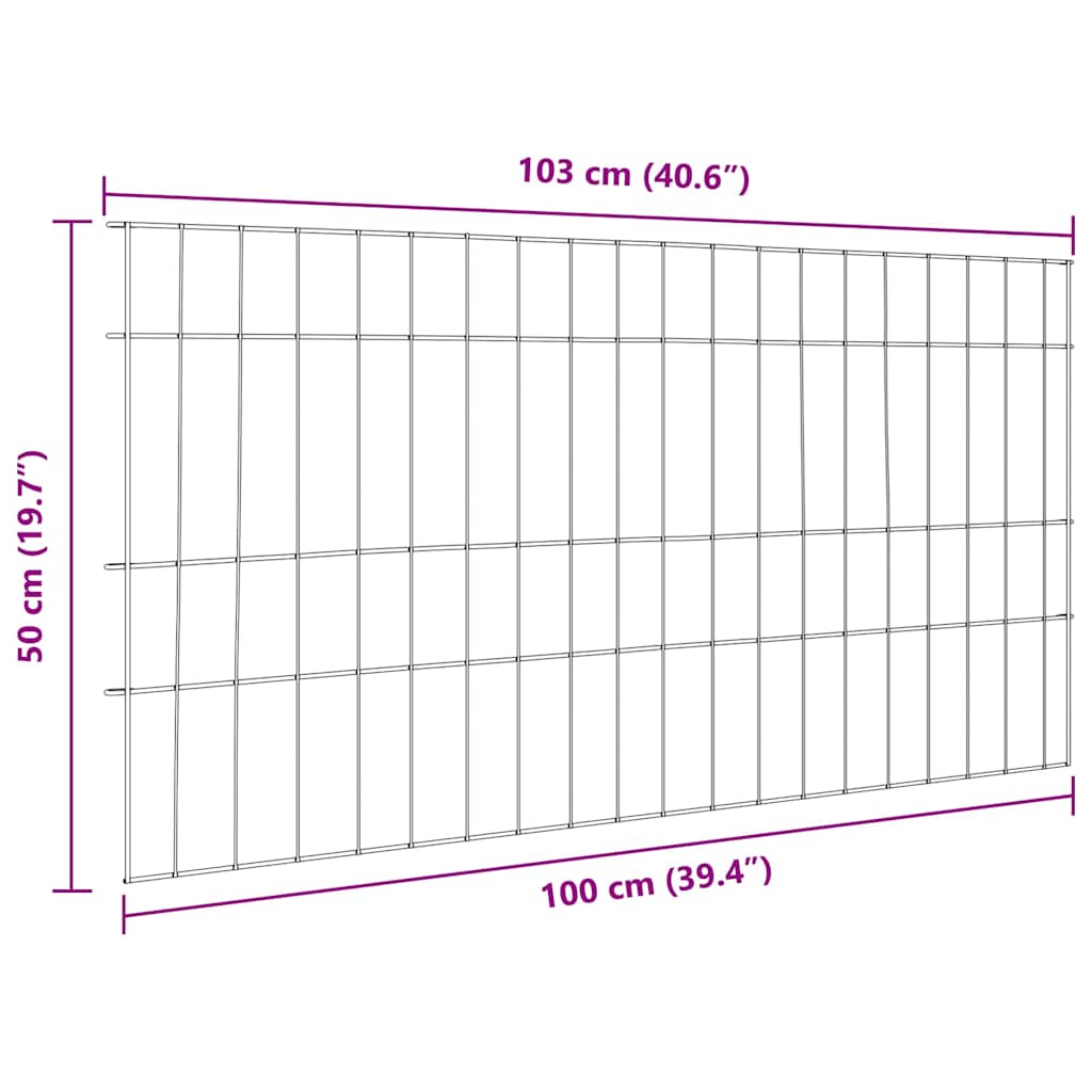 Lammikkoaitasarja 5 Pcs Vihreä 100 X 50 Cm Teräs