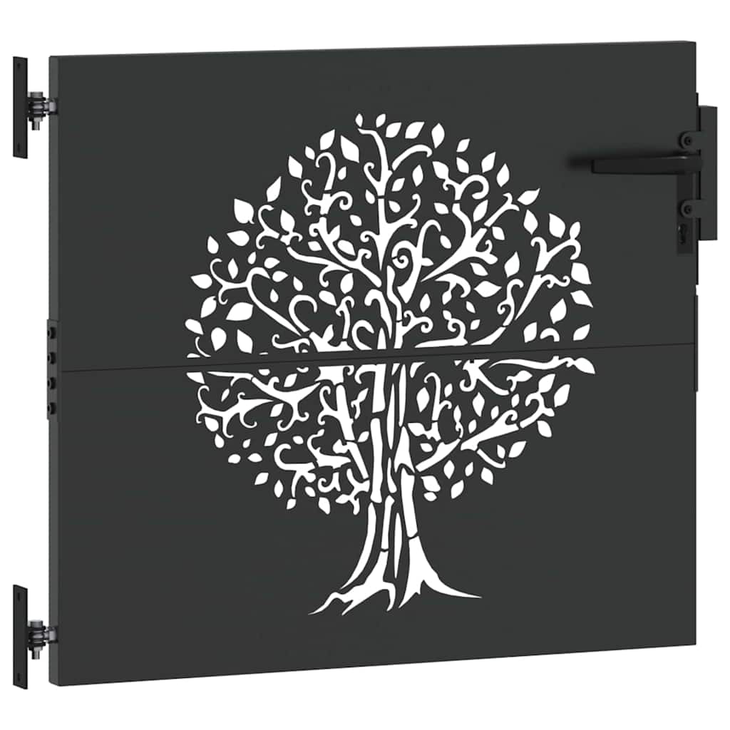 Puutarhaportti Lukkoon Musta 85 X 100 Cm Jauhemaalattu Teräs