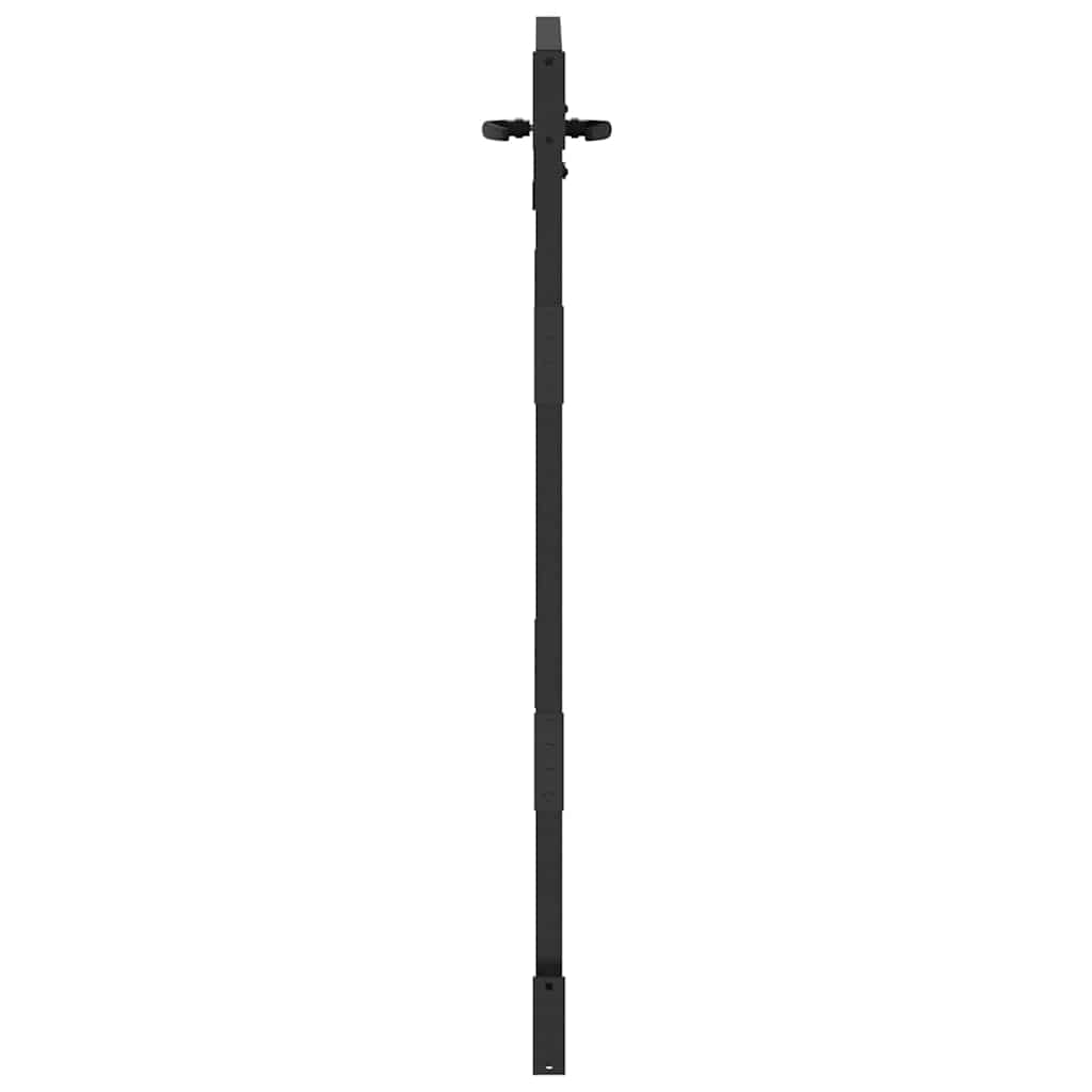 Puutarhaportti Lukkoon Musta 85 X 150 Cm Jauhemaalattu Teräs