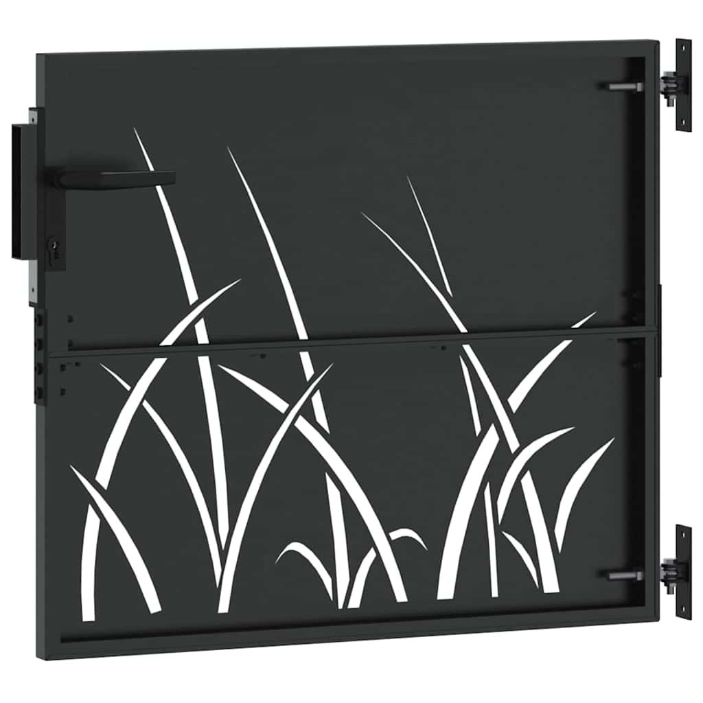 Puutarhaportti Lukkoon Musta 85 X 100 Cm Jauhemaalattu Teräs