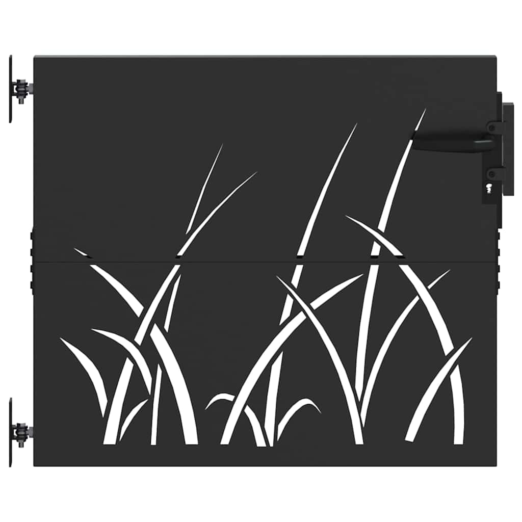 Puutarhaportti Lukkoon Musta 85 X 100 Cm Jauhemaalattu Teräs