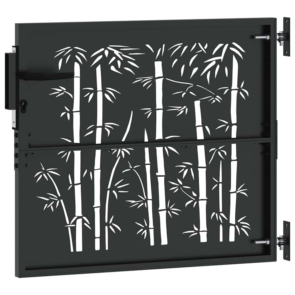 Puutarhaportti 85 X 100 Cm Jauhemaalattu Teräs Musta Lukittava
