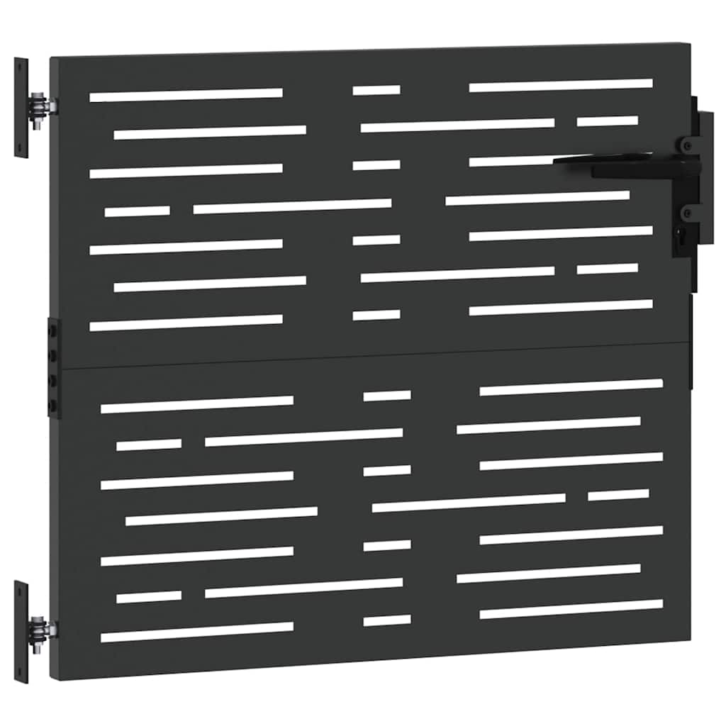 Puutarhaportti Lukkoon Musta 85 X 100 Cm Jauhemaalattu Teräs