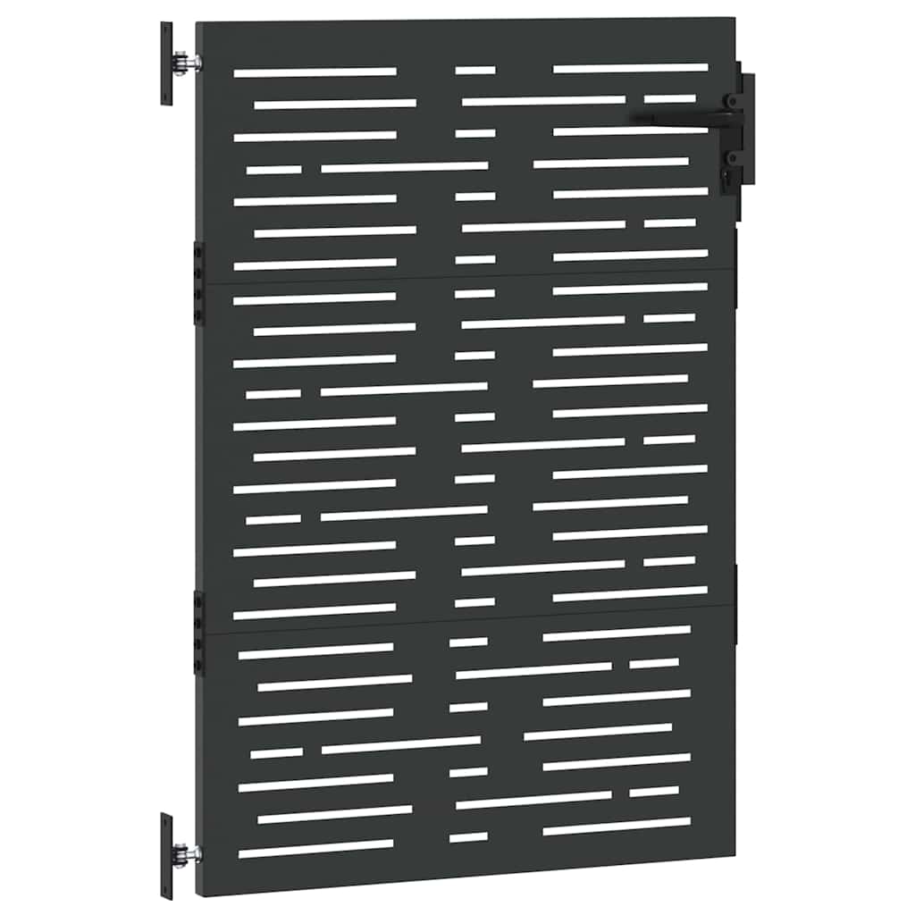 Puutarhaportti Lukkoon Musta 85 X 125 Cm Jauhemaalattu Teräs