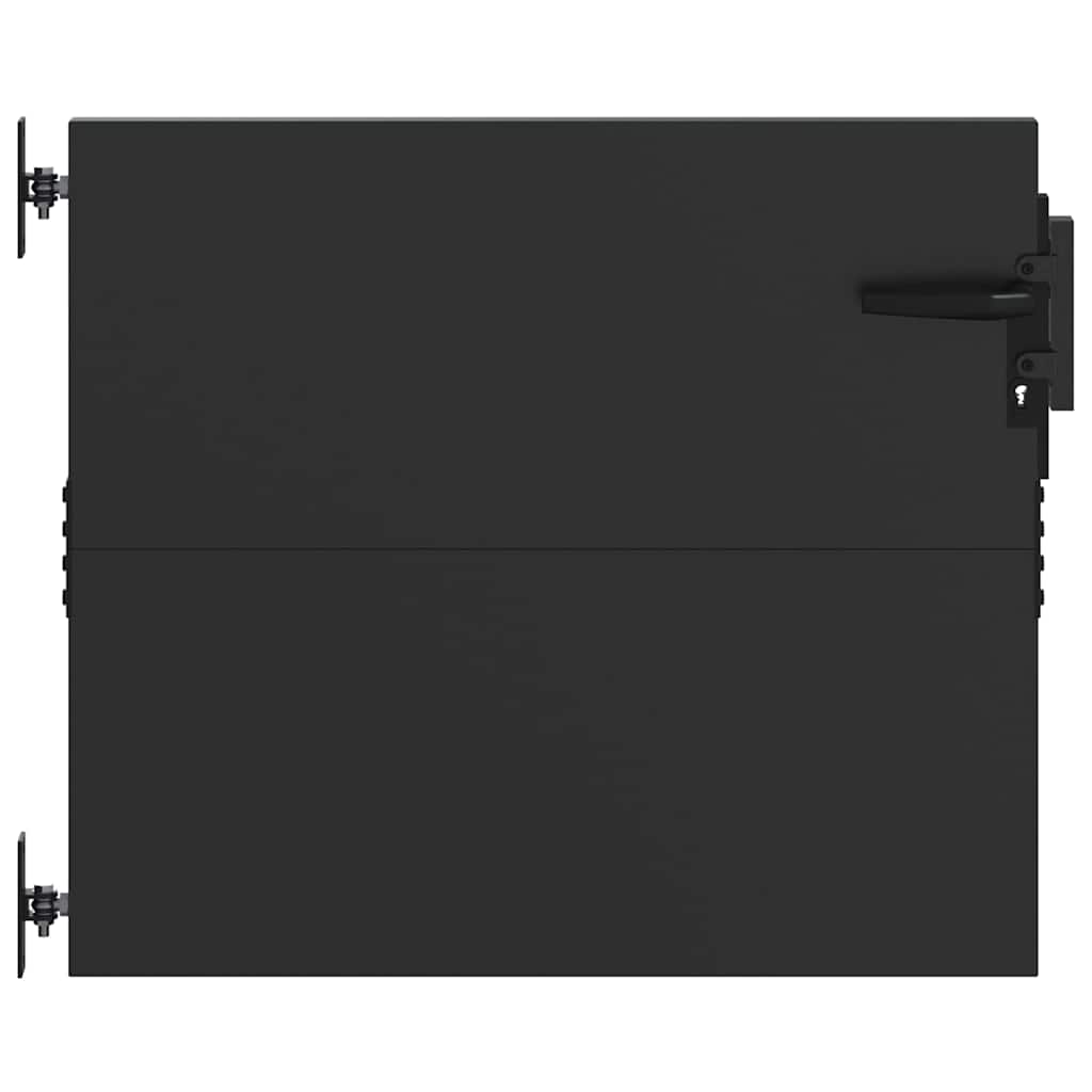 Puutarhaportti Lukkoon Musta 85 X 100 Cm Jauhemaalattu Teräs