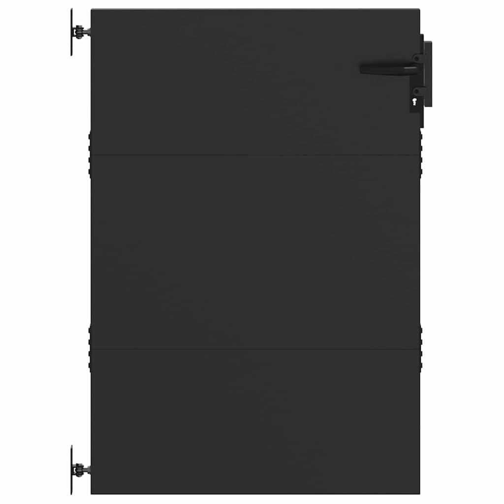 Puutarhaportti Lukkoon Musta 85 X 150 Cm Jauhemaalattu Teräs