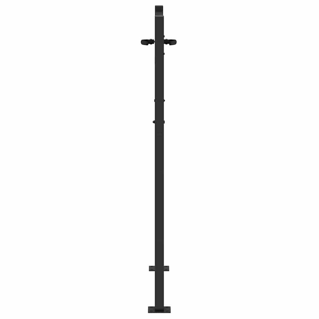 Puutarhaportti Lukkoon Musta 110 X 155 Cm Jauhemaalattu Teräs