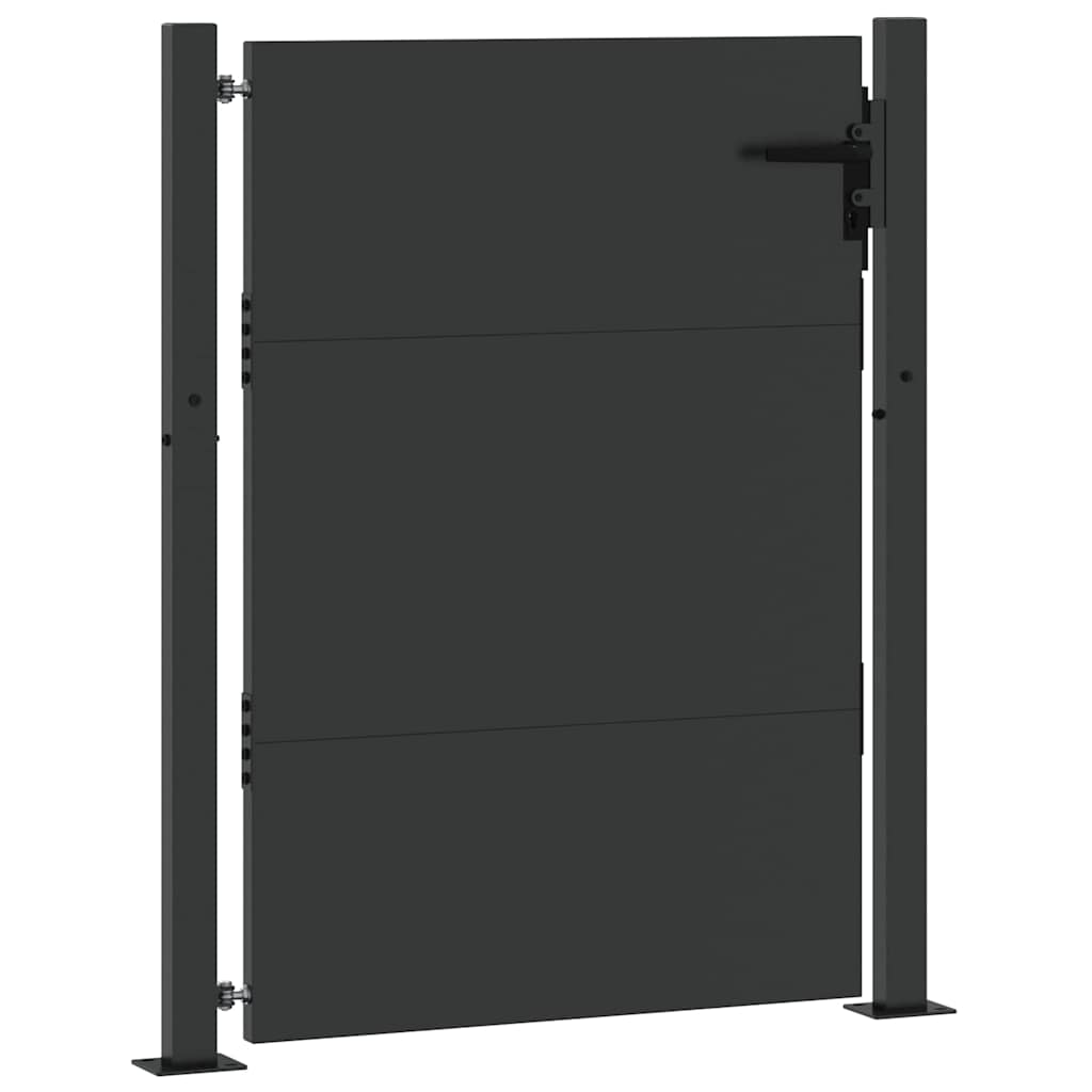 Puutarhaportti Lukkoon Musta 105 X 130 Cm Jauhemaalattu Teräs