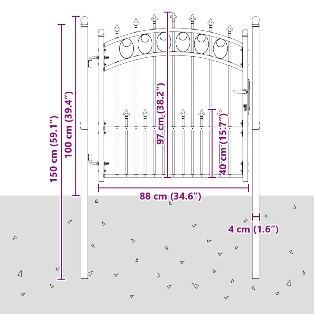 Aitausportti Piikeillä Emmen 100 X 100 Cm Jauhemaalattu Teräs