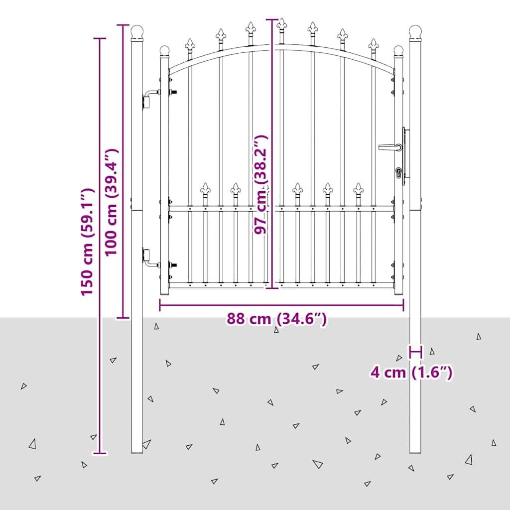 Aitausportti Piikeillä Emmen 100 X 100 Cm Jauhemaalattu Teräs