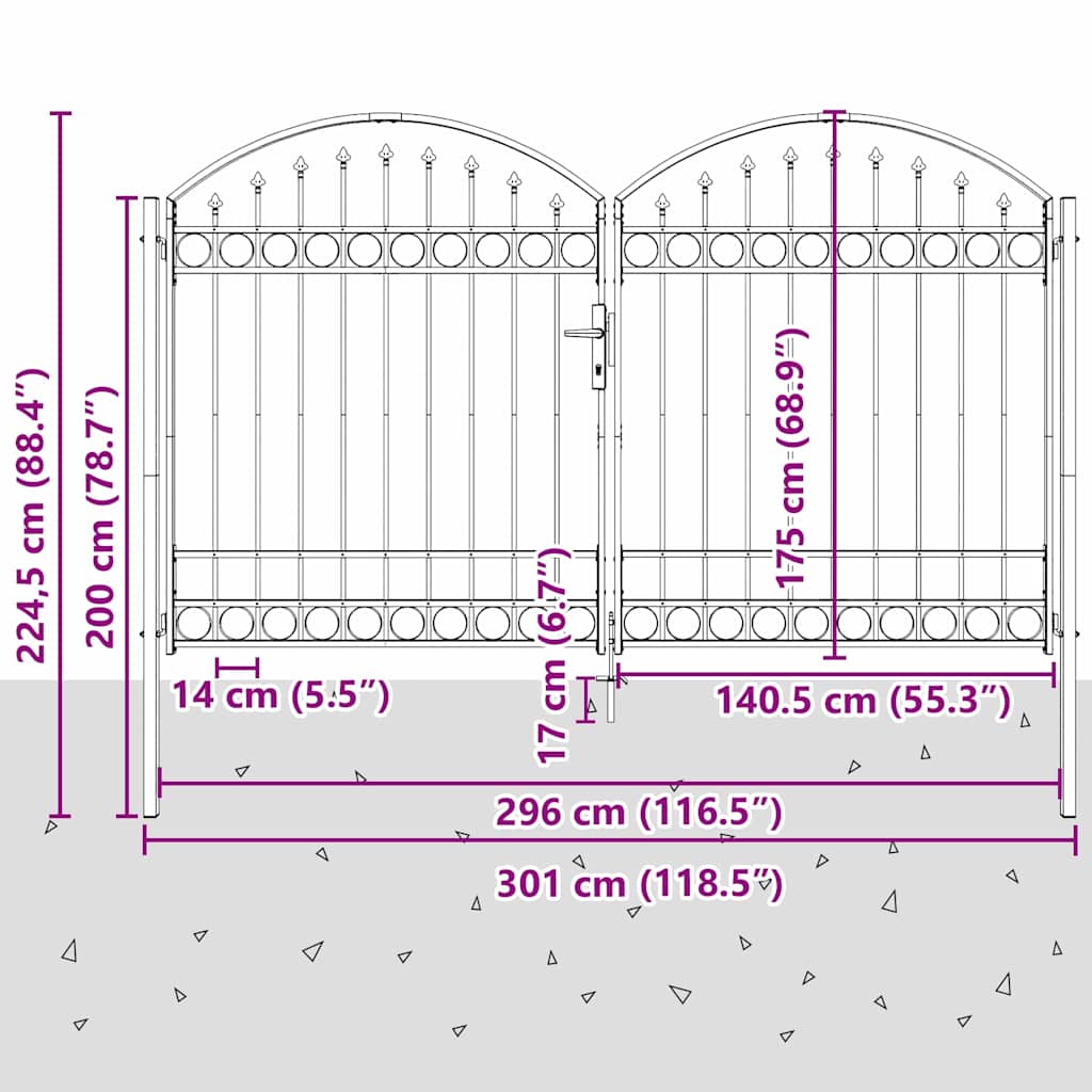 Aitausportti Lukkoon Assen Harmaa 301 X 224.5 Cm Teräs