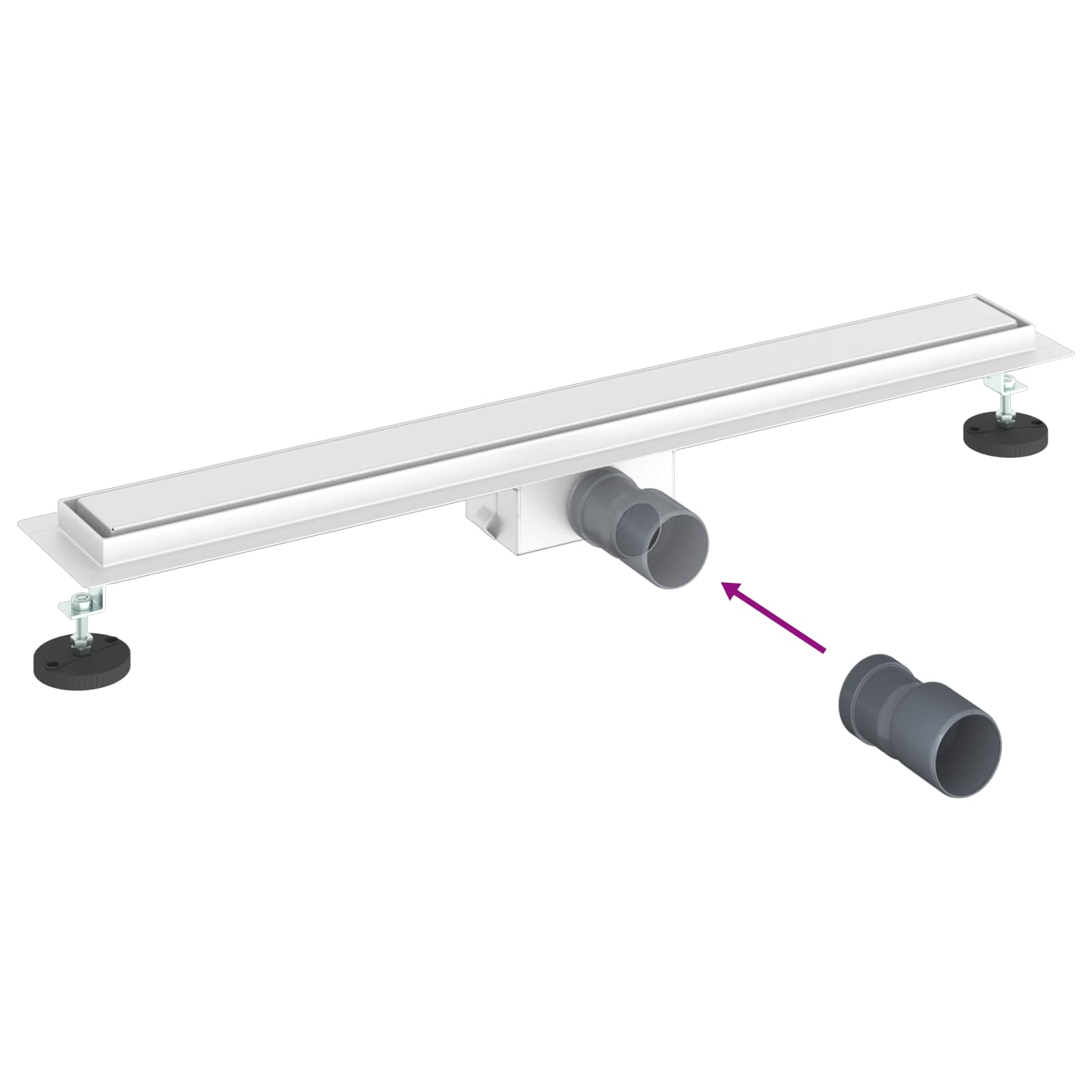 2 In 1 Suihkuviemär Hopea 80 Cm Ruostumaton Teräs 304