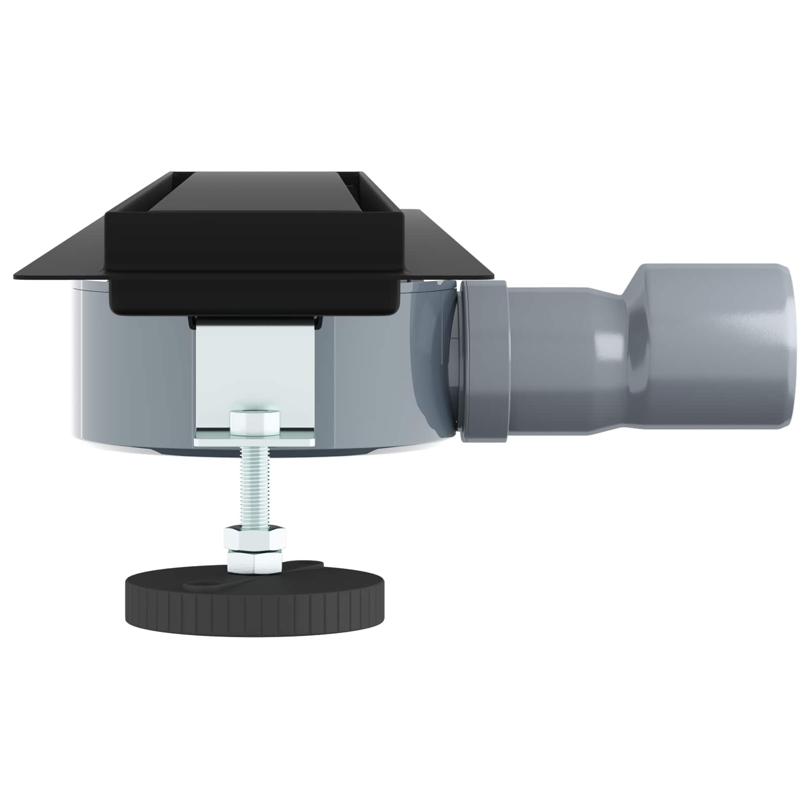 Suihkuhuuhtelija 2-In-1 360° Poistoputkella Musta 50 Cm