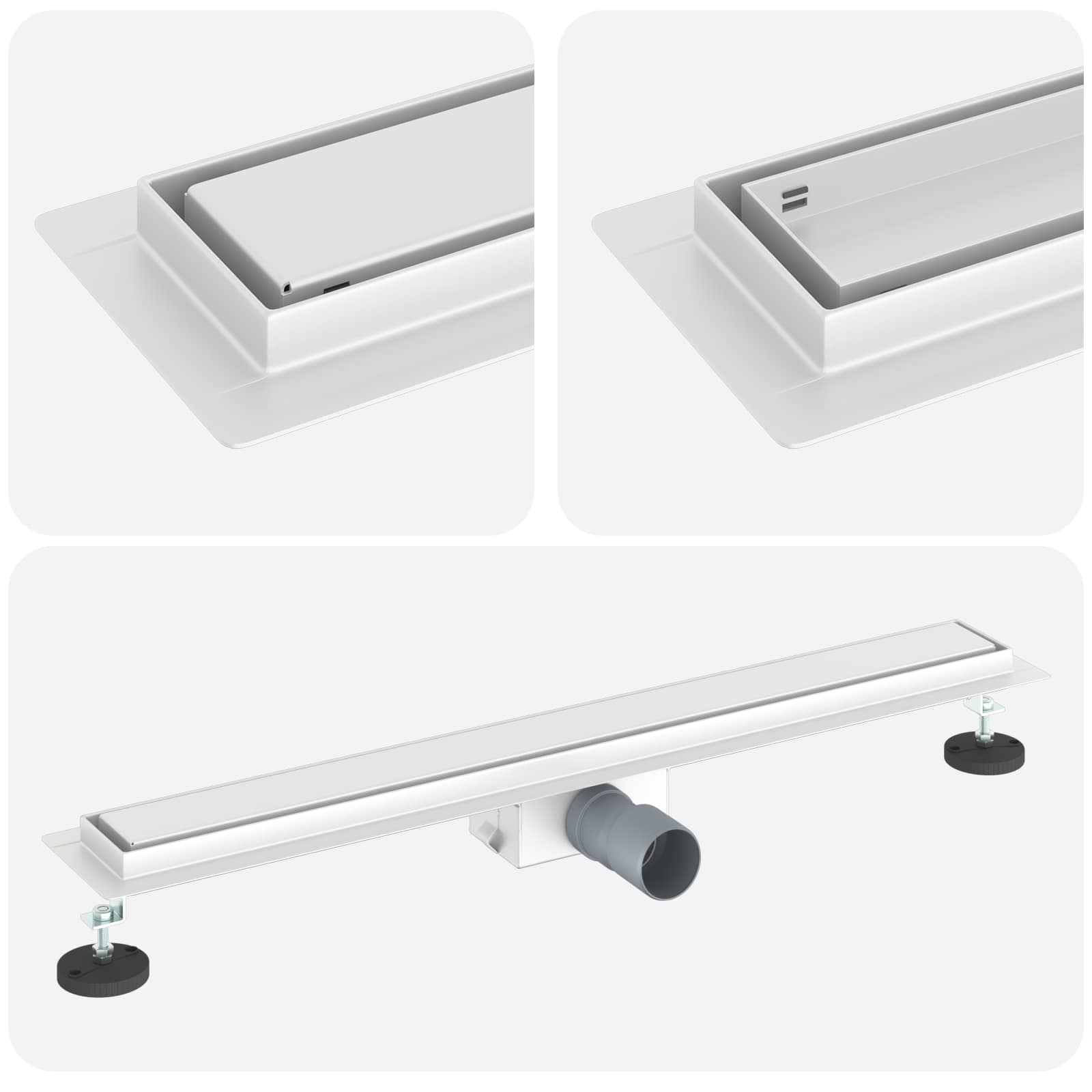 2 In 1 Suihkuviemär Hopea 70 Cm Ruostumaton Teräs 304