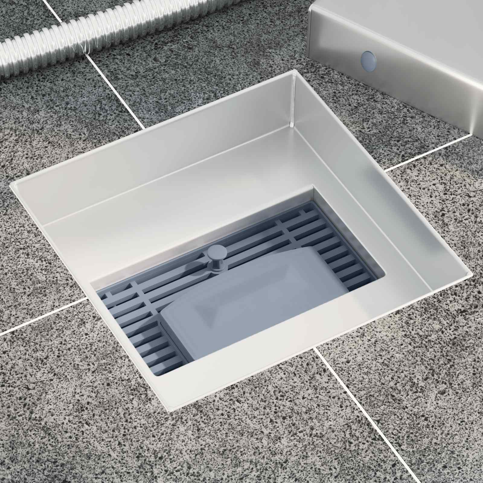 2 In 1 Suihkuviemär Hopea 15 X 15 Cm Ruostumaton Teräs 304