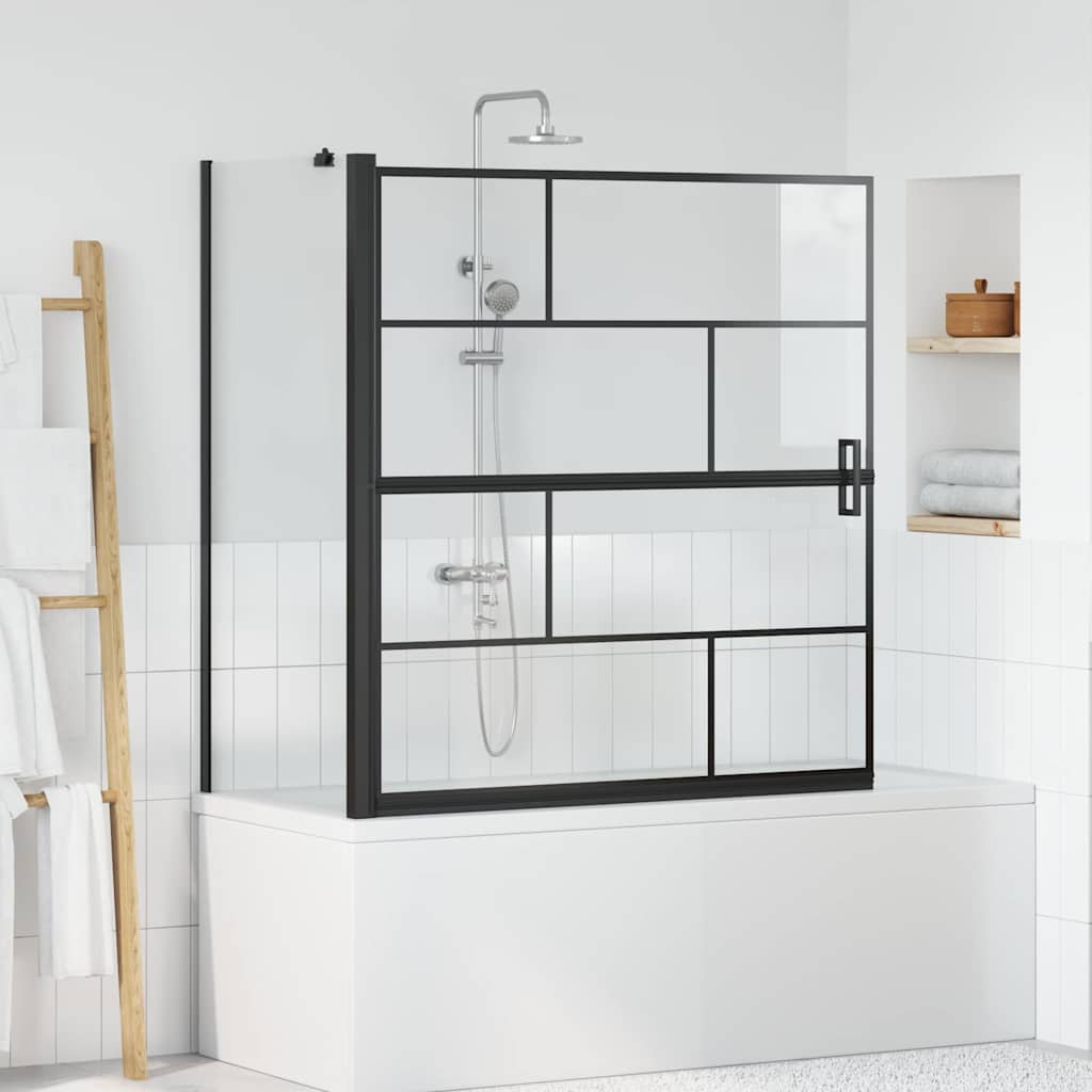 Kylpy Suihkuverho Musta Ja Läpinäkyvä 116 X 68 X 128 Cm
