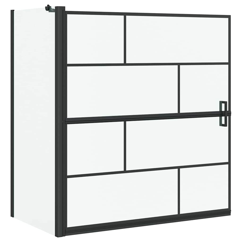 Kylpy Suihkuverho Musta Ja Läpinäkyvä 116 X 68 X 128 Cm