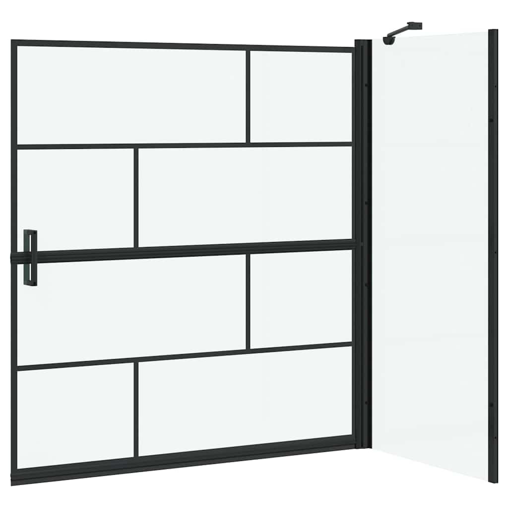 Kylpy Suihkuverho Musta Ja Läpinäkyvä 116 X 68 X 128 Cm