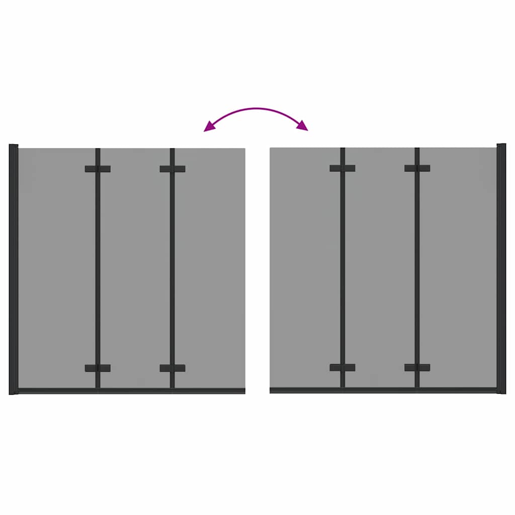 Suihkuseinä Musta 130 X 138 Cm Esg-Lasi Ja Alumiini