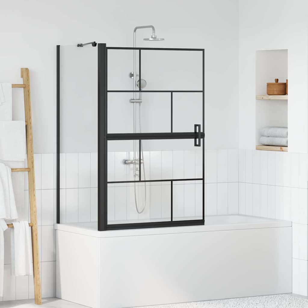 Kylpy Suihkuverho Musta Ja Läpinäkyvä 80 X 68 X 128 Cm