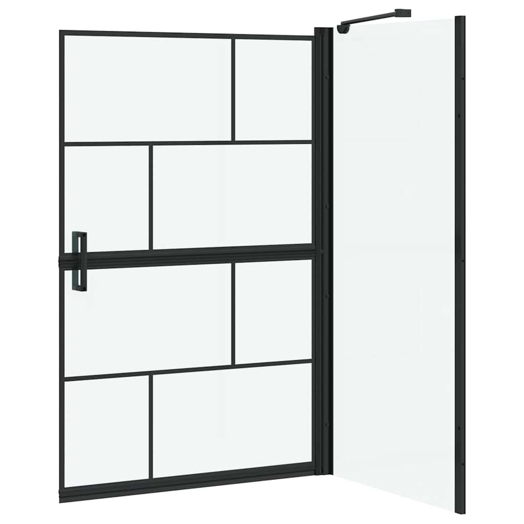 Kylpy Suihkuverho Musta Ja Läpinäkyvä 80 X 68 X 128 Cm