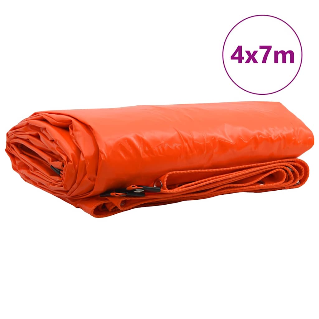 Pressu 650G / M² Oranssi 4 X 7 M Kangas Pvc-Pinnoitteella