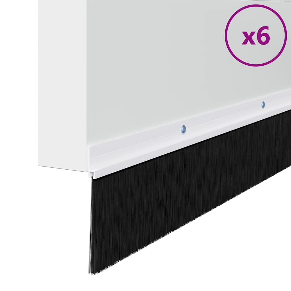 Kierteellinen Oven Harjasulku 6 Pcs Valkoinen 100 Cm